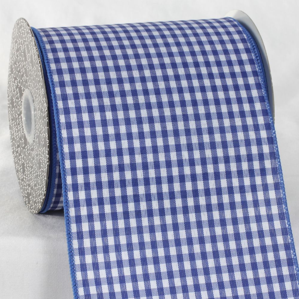 The Ribbon People Blue and White Checkered Ribbon 2 x 20 Yards