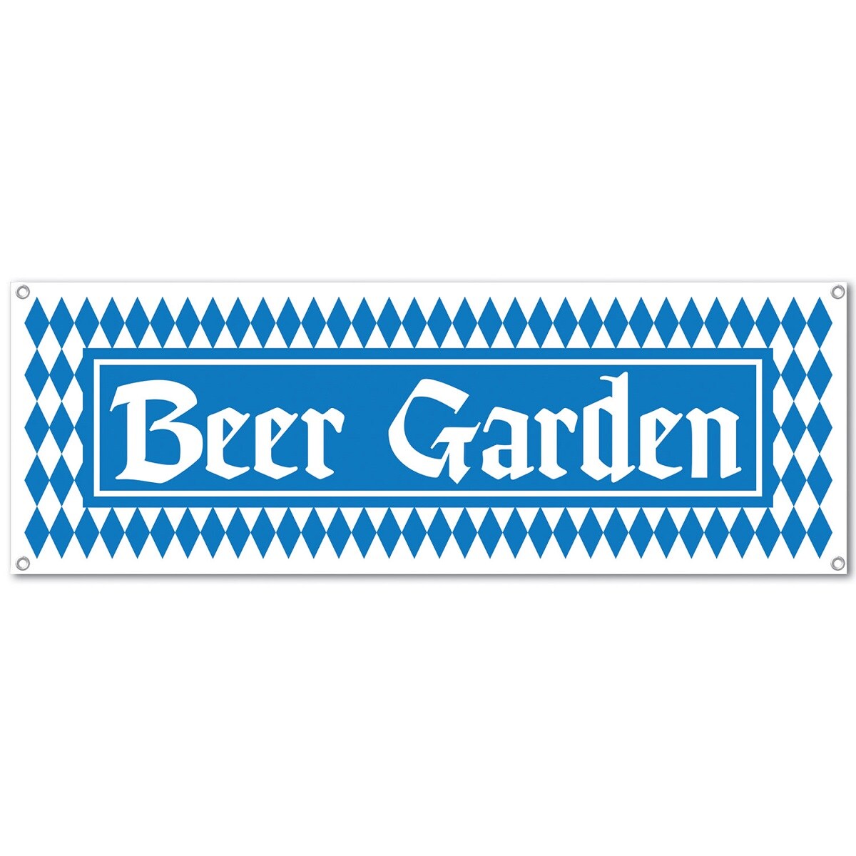 Party Central Club Pack of 12 Blue and White German &#x27;Beer Garden&#x27; Oktoberfest Sign Banners 5&#x27;
