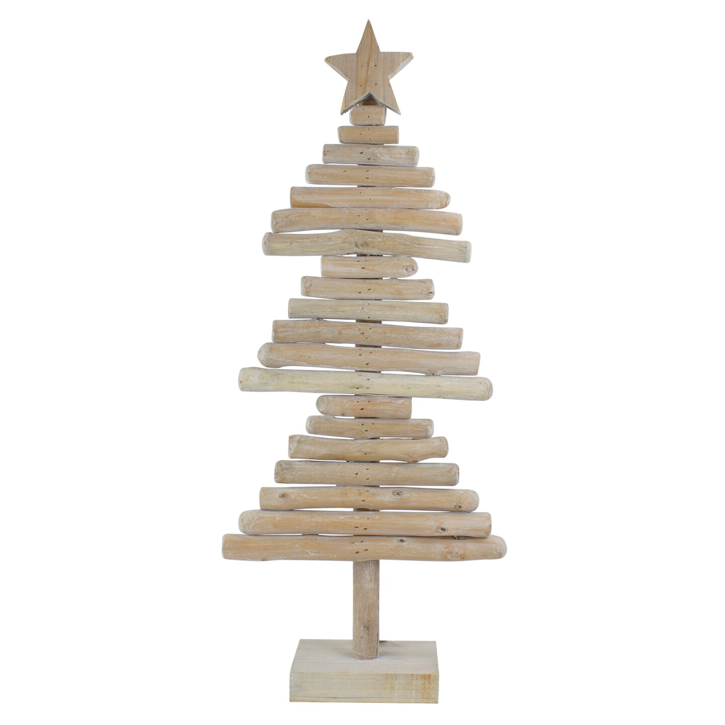 Northlight Rustic Wooden Christmas Tree with Star Decoration - 25.5"