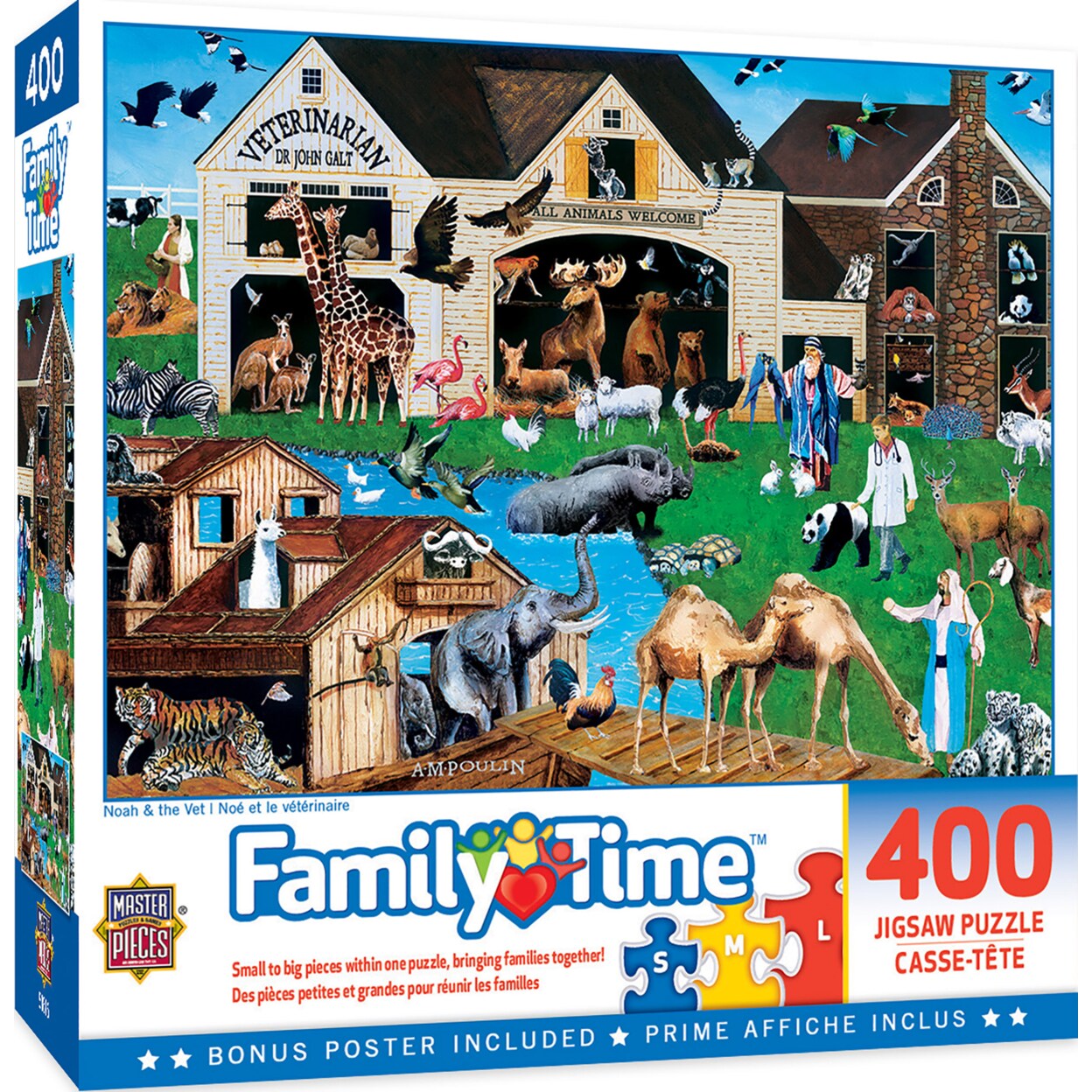 Masterpieces   400 Piece Jigsaw Puzzle for Adults - Noah &#x26; the Vet - 18&#x22;x24&#x22;