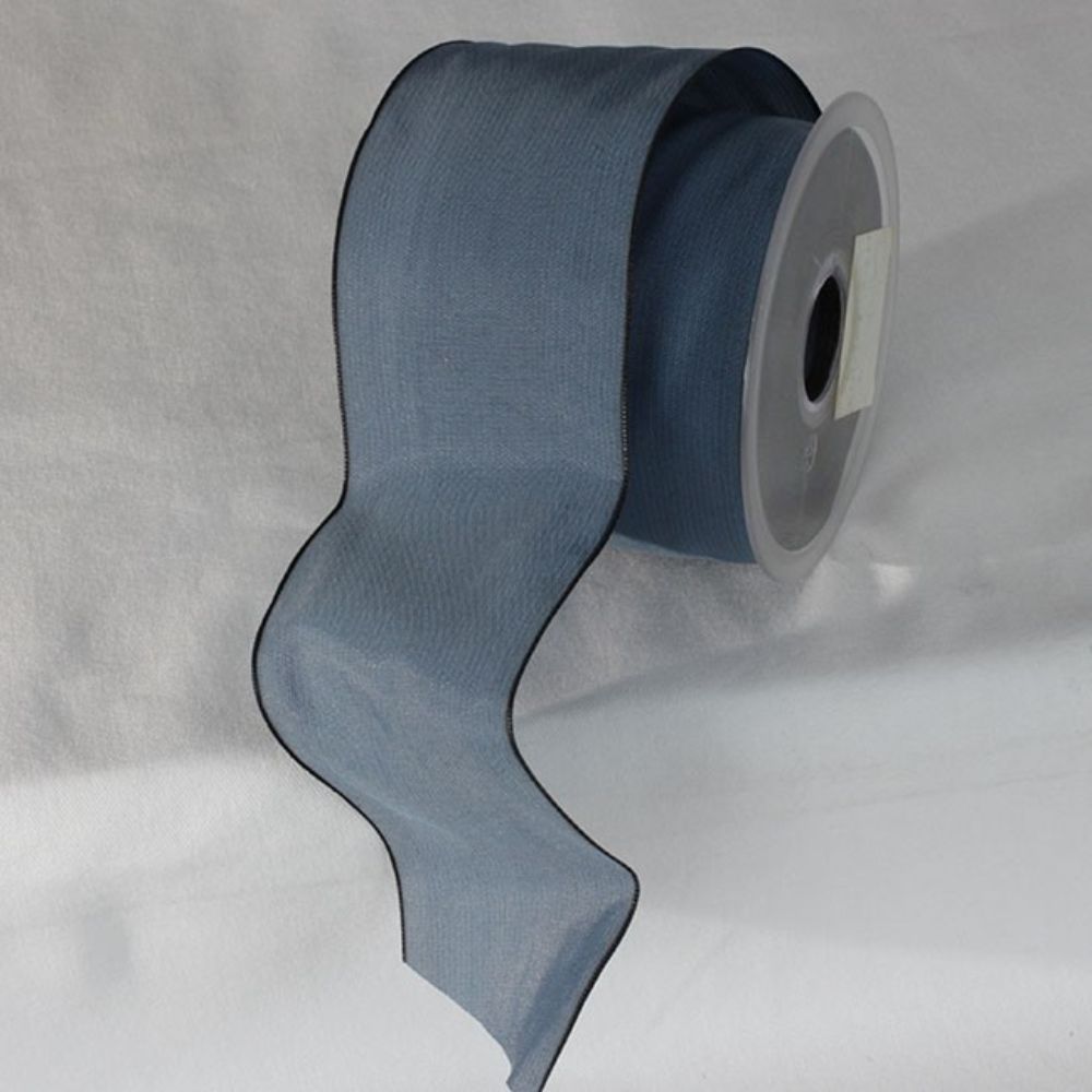 The Ribbon People French Blue Solid Wired Edge Ribbon 2.6&#x22; x 27 Yards