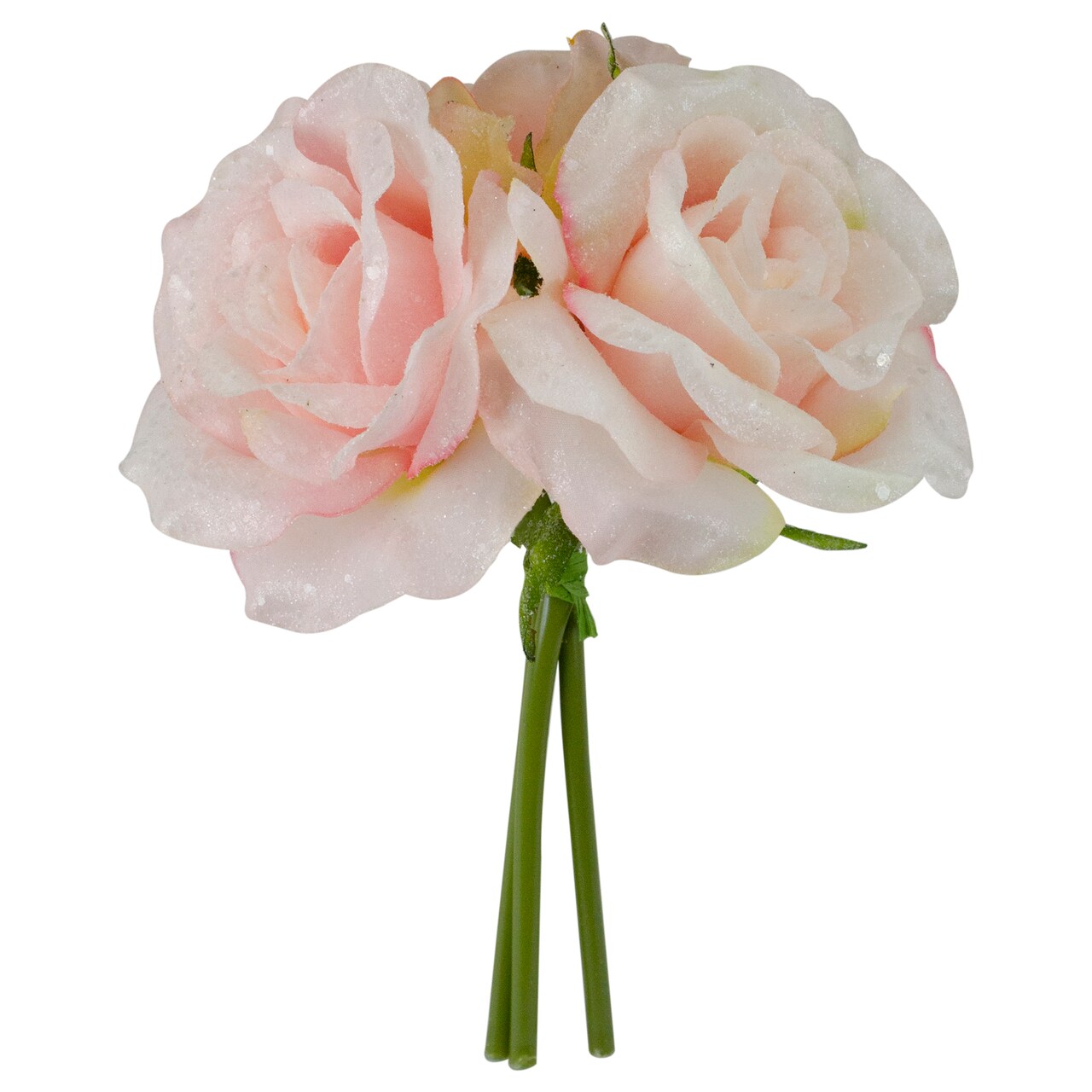 Allstate Baby Pink Glittered Rose Floral Spring Bouquet Decoration ...