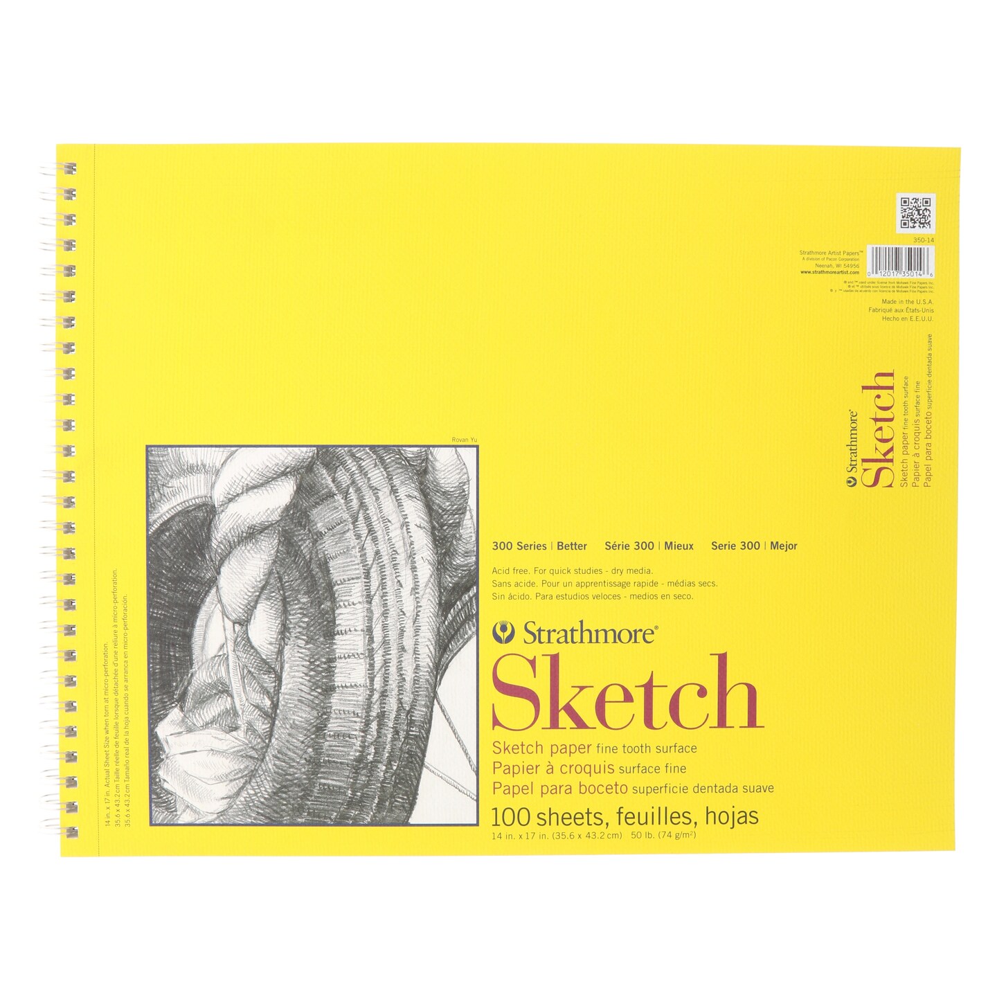 Strathmore - Sketch Paper Pad - 300 Series - Spiral-Bound - 14&#x22; x 17&#x22;