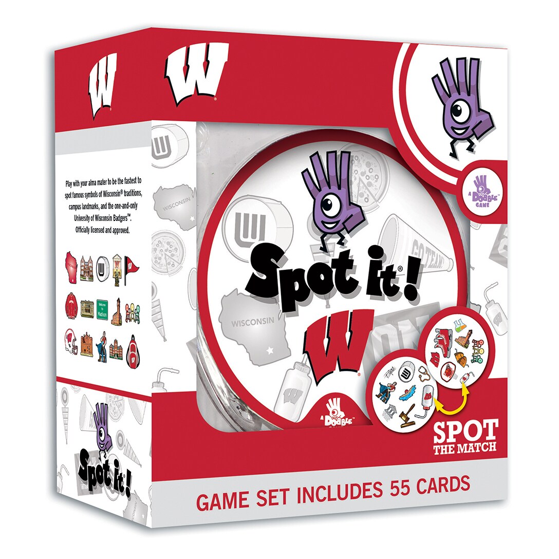 Masterpieces Officially Licensed NCAA Wisconsin Badgers Spot It Game for Kids and Adults