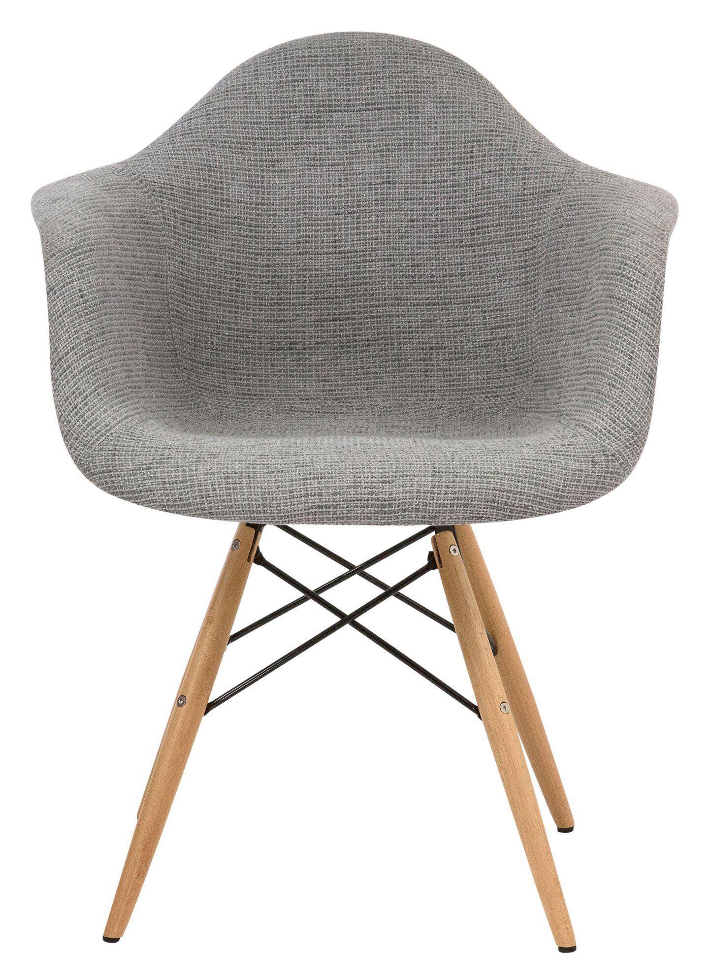 LeisureMod Willow Modern Fabric Eiffel Accent Side Chair - Grey