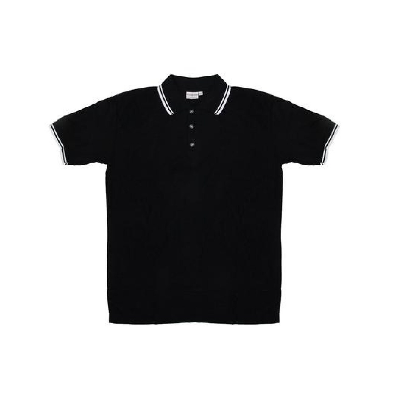 Christmas Central Men&#x27;s Black Knit Pullover Golf Polo Shirt - Small