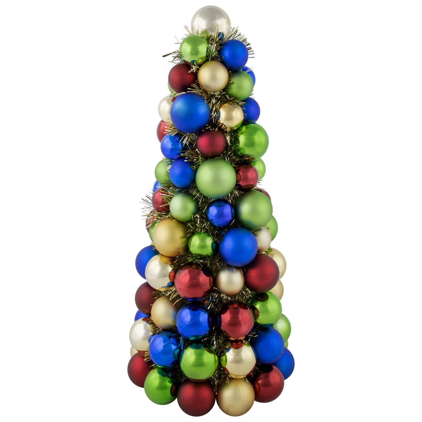 Northlight Shatterproof Ball Christmas Tree with Tinsel - 15.75&#x22; - Multicolor