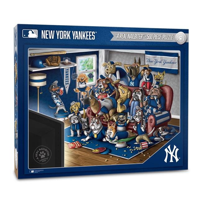 YouTheFan  18 x 24 in. MLB New York Yankees Purebred Fans Puzzle, Multi Color - A Real Nailbiter - 500 Piece