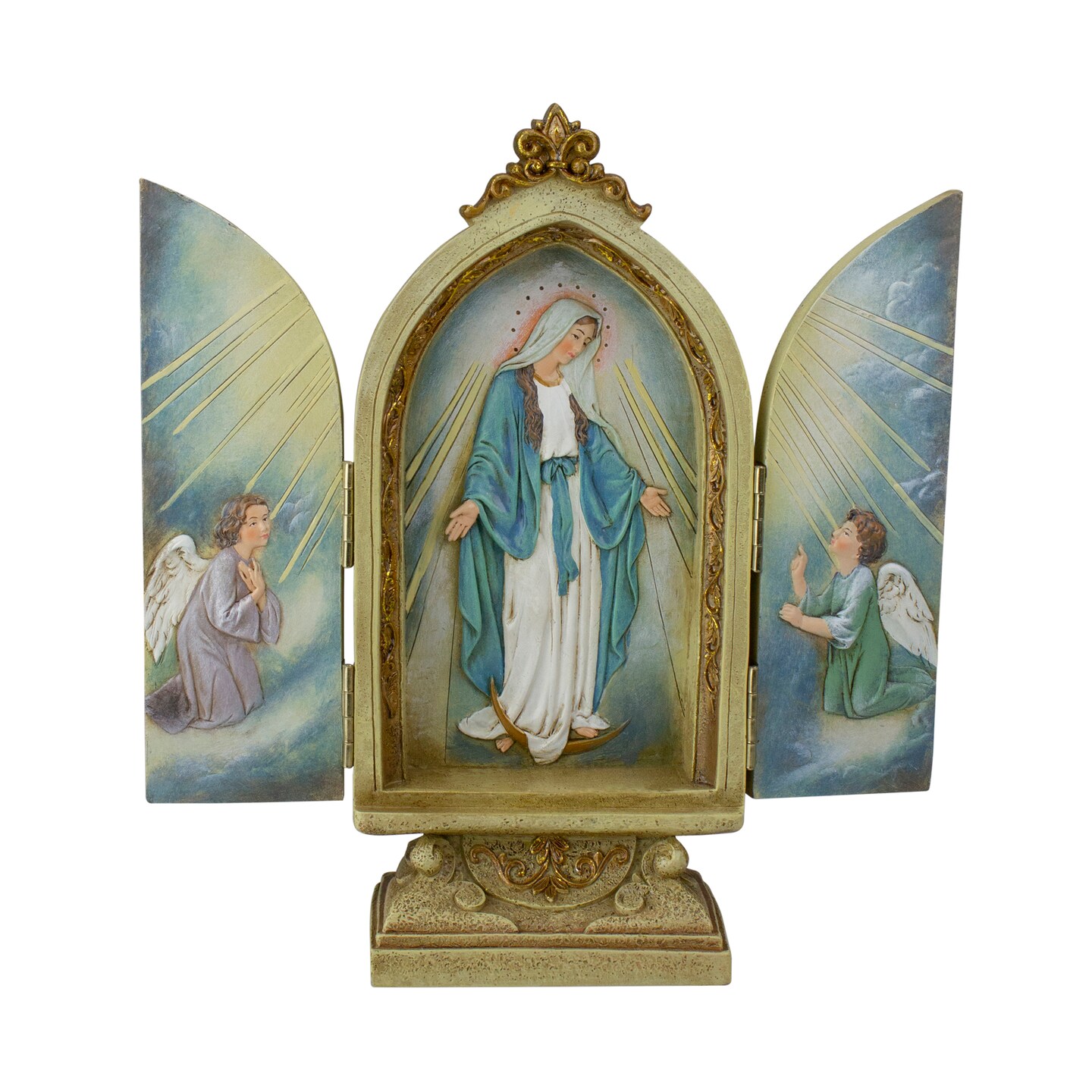 Roman 9&#x22; Joseph&#x27;s Studio Our Lady of Grace Religious Triptych Scene