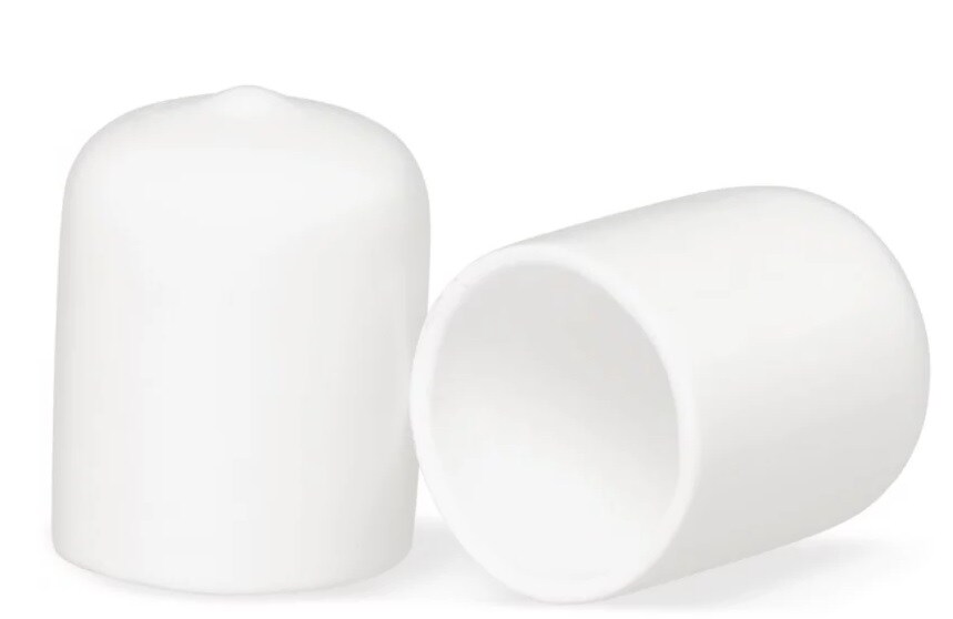 Window Wonder 3/4&#x22; Round White Vinyl End Cap Pipe Rubber Cover - 50 count