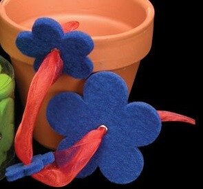 The Ribbon People Blue Colored Felt Flower Christmas Special Assortment 8&#x22;