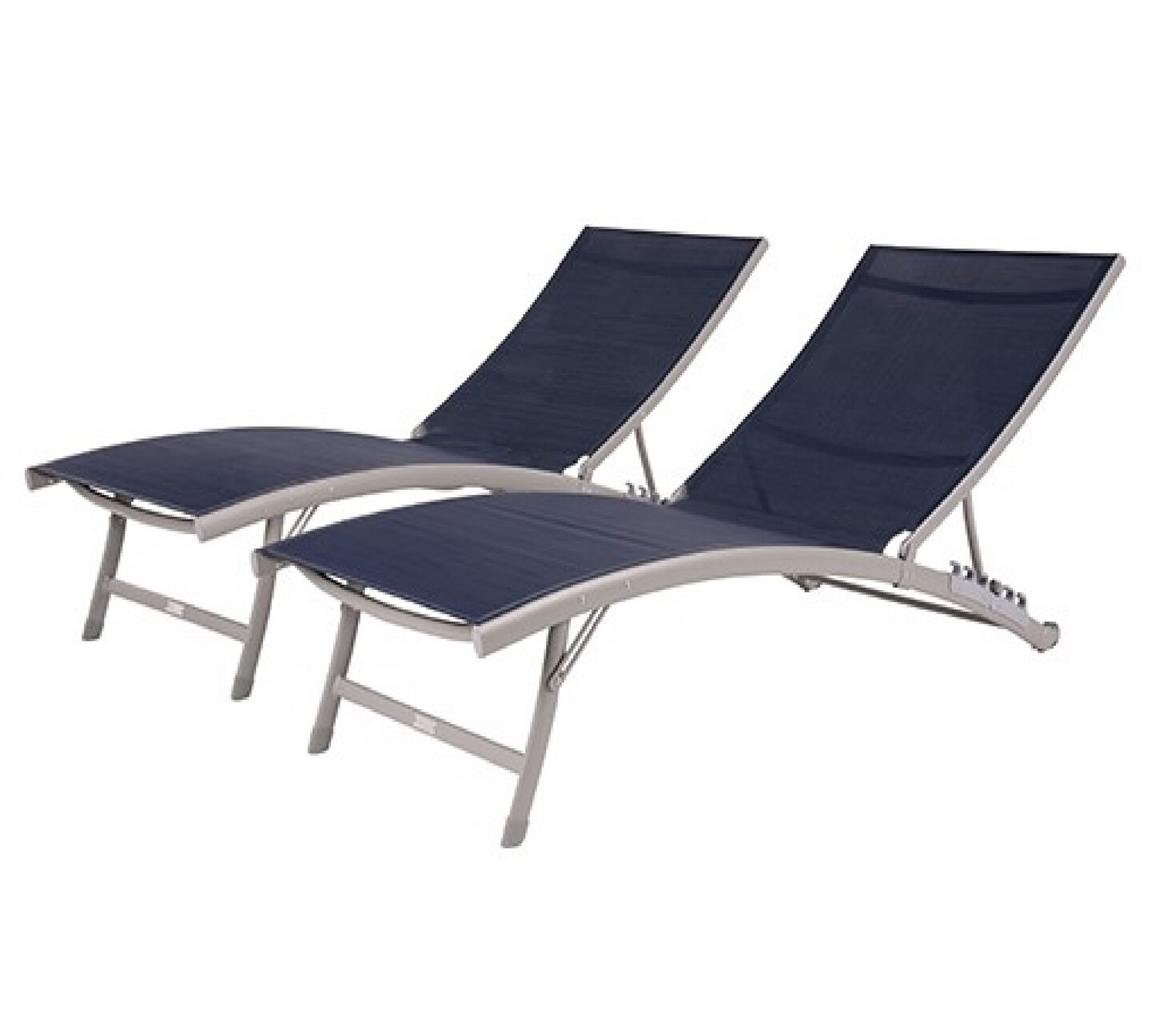 The Hamptons Collection 2 Piece Blue Aluminium Outdoor Patio Lounge Chair Set 71&#x201D;
