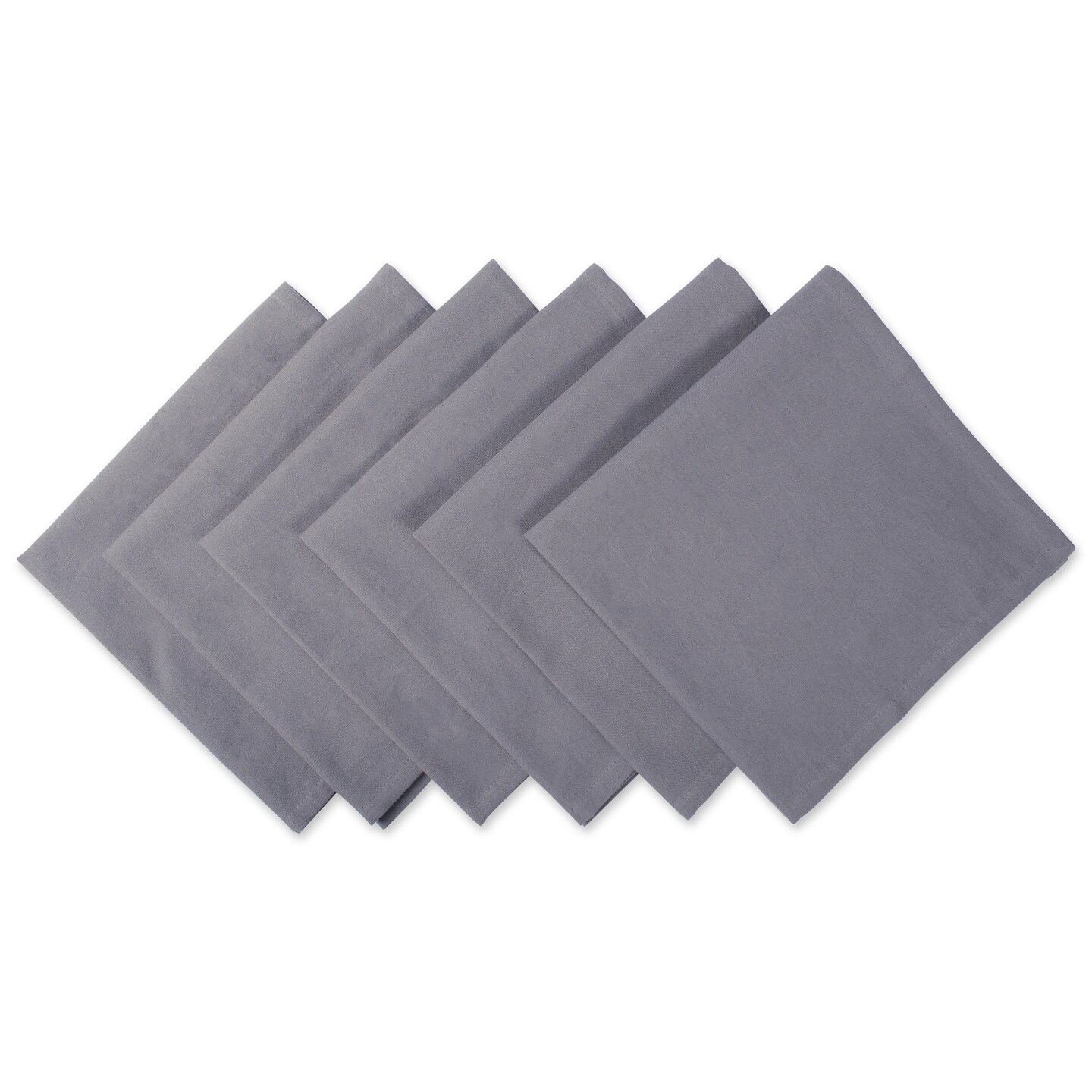 CC Home Furnishings Set of 6 Gray Square Cloth Napkins 20"