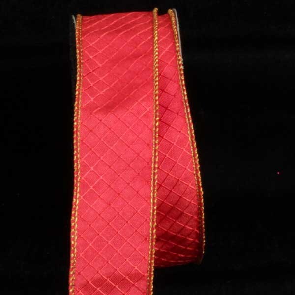 The Ribbon People Red and Gold Piazza Printed Wired Craft Ribbon 1.5&#x22; x 80 Yards