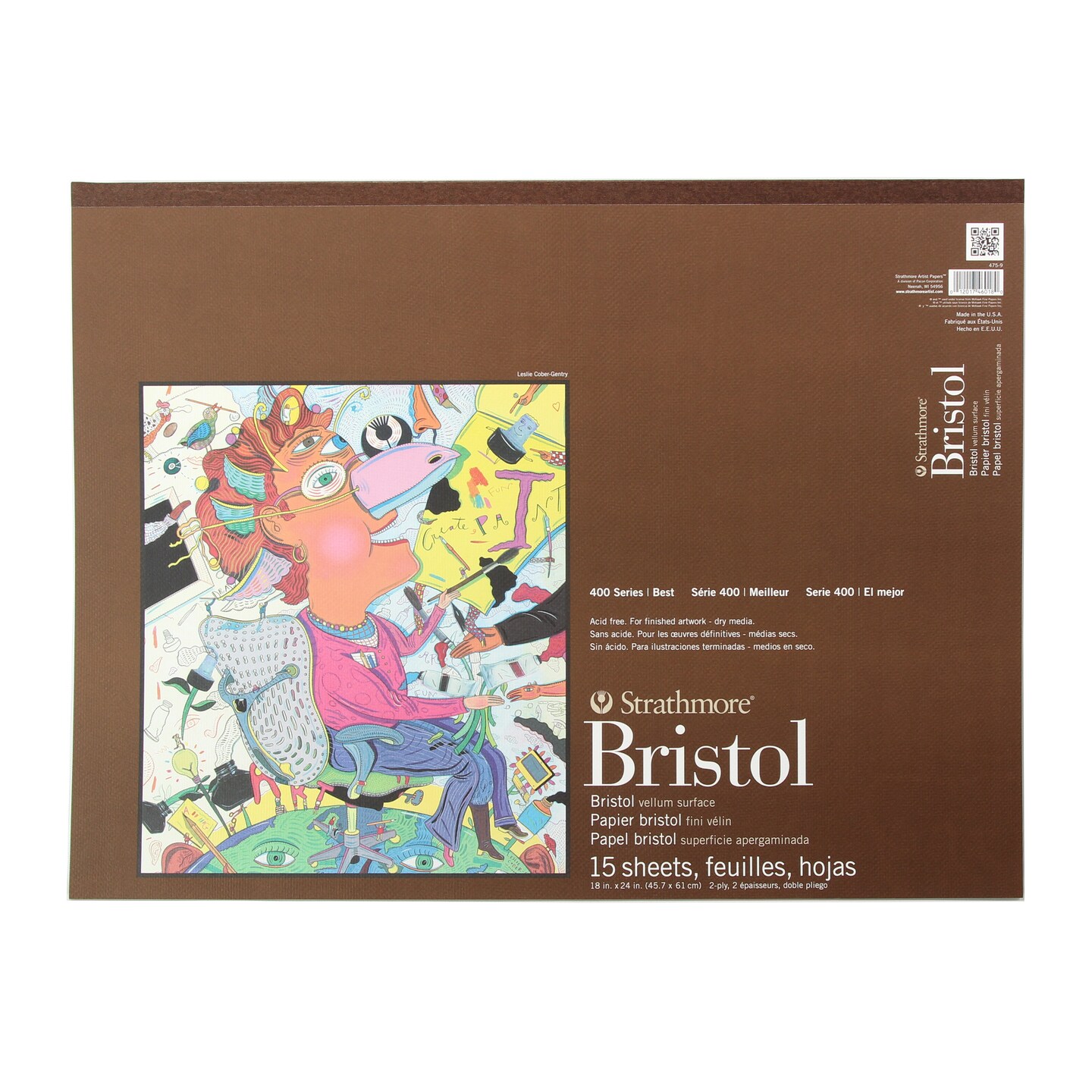 Strathmore - Bristol Paper Pad - Series 400 - Vellum - 18&#x22; x 24&#x22; - 15 Shts./Pad