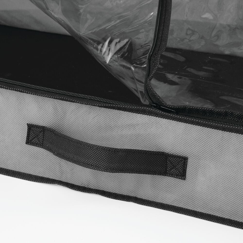 mDesign Fabric Under Bed Boot Storage Organizer Bag, Zippered
