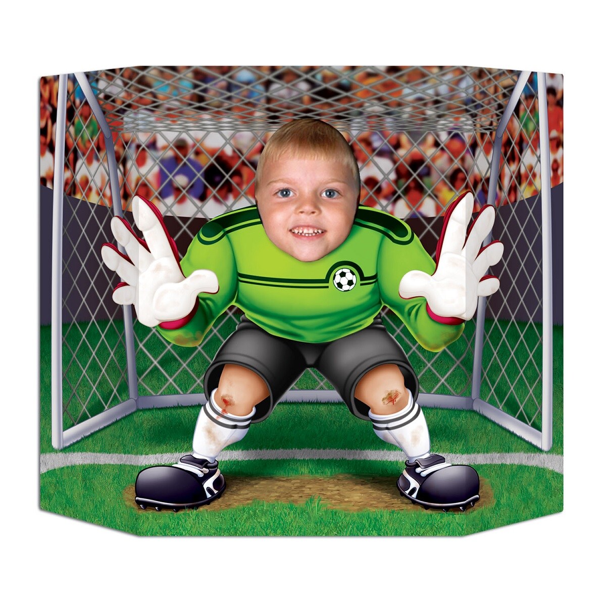 Party Central Pack of 6 Green and White Soccer Goalie Photo Prop Decors 37&#x22;