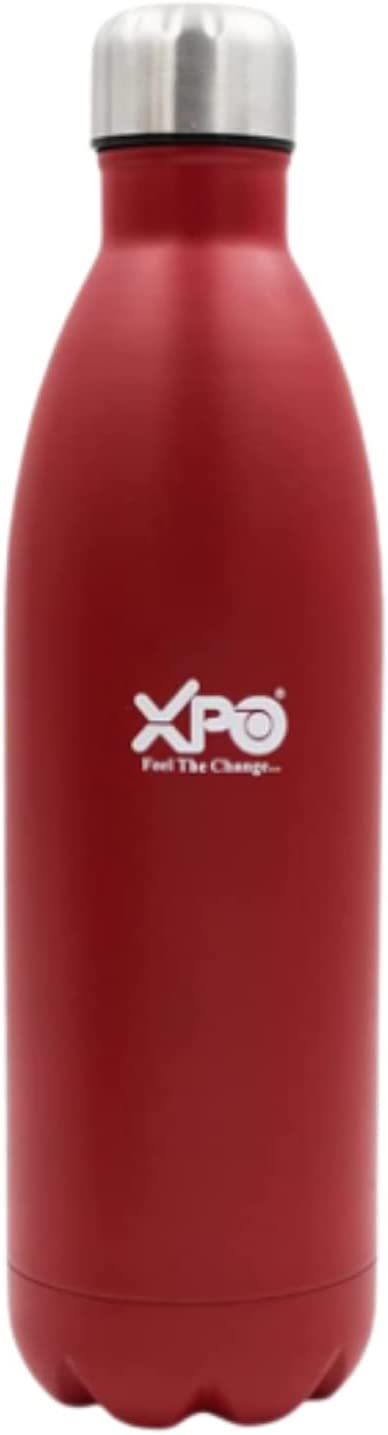 XPO Stainless Steel Vacuum Flask Insulated Water Bottle - Double Walled  Cola Shape Thermos - 24 Hours Cold, 24 Hours Hot, Scratch Resistance,  Leak-Proof, Red, 32 OZ