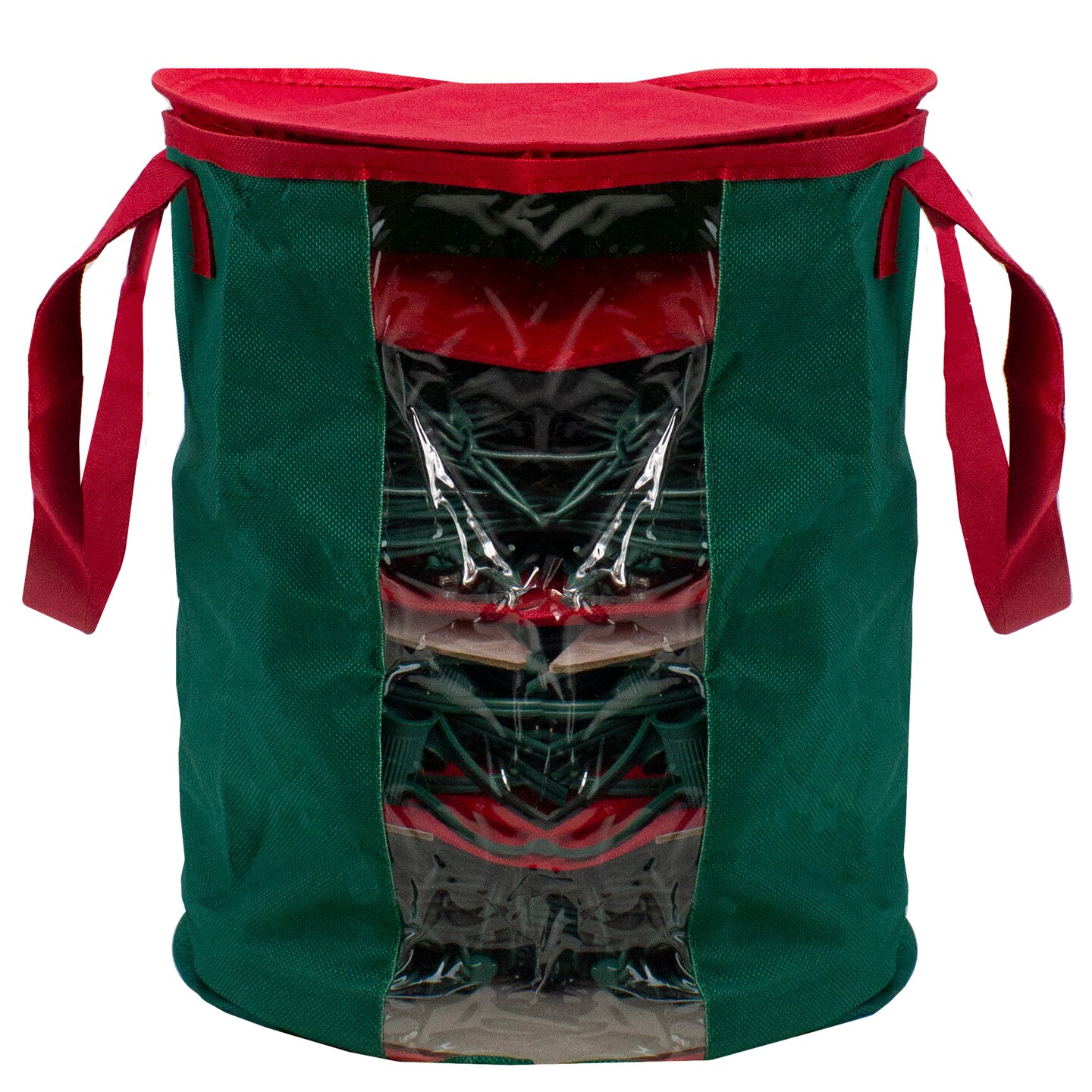 Northlight 12” Red and Green Christmas Light Storage Organizer with Clear Window