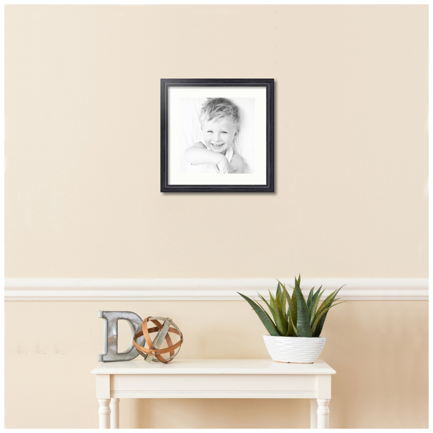 ArtToFrames 16x16&#x22; Matted Picture Frame with 12x12&#x22; Single Mat Photo Opening Framed in 1.25&#x22; Black and 2&#x22; Mat (FWM-4083-16x16)