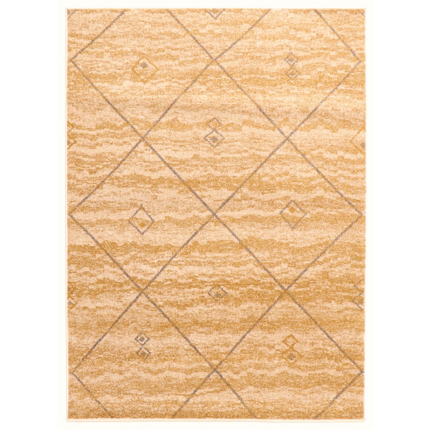 Chaudhary Living 7.75&#x27; x 10&#x27; Moroccan Geometric Rectangular Area Throw Rug - Cream and Gold