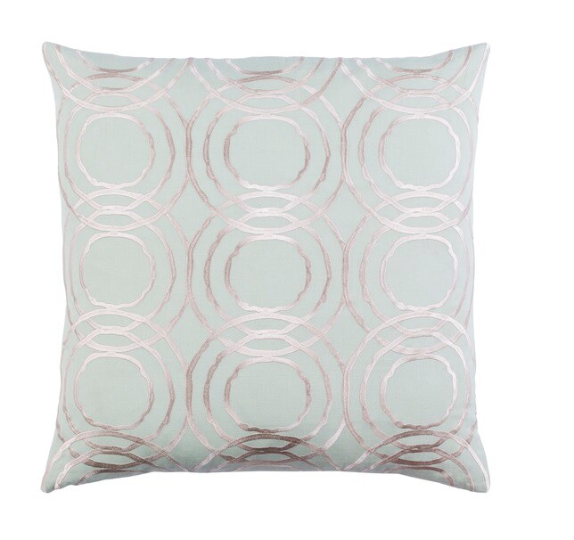 Diva At Home 18" Seafoam Green and Cream Chevron Decorative Throw Pillow - Down Filler