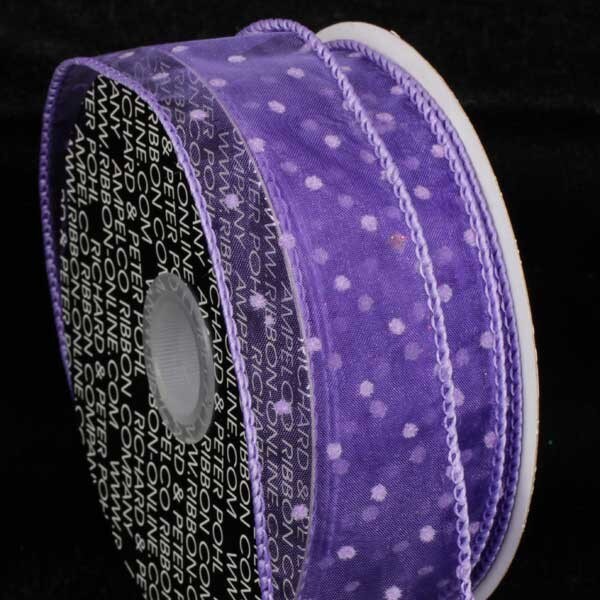 The Ribbon People Purple Polka Dotted Wired Craft Ribbon 4&#x22; x 40 Yards