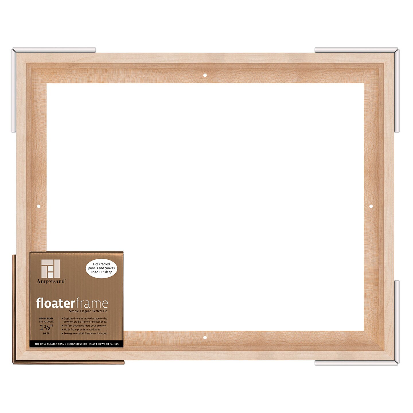 Ampersand Art Floaterframe, Bold Edge, 1.5&#x22; Depth, 12&#x22; x 16&#x22;, Maple