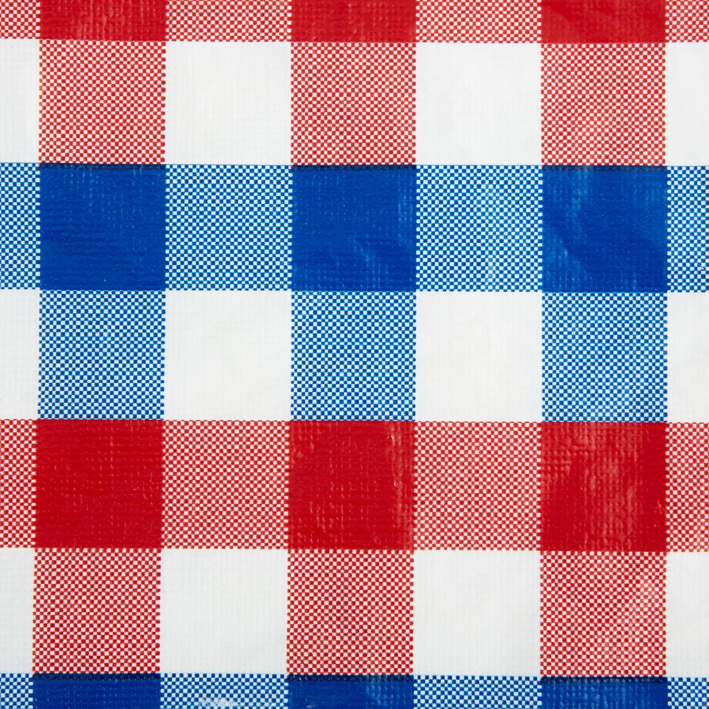 Contemporary Home Living 70&#x22; Round Red, White and Blue Americana Checkered Vinyl Tablecloth
