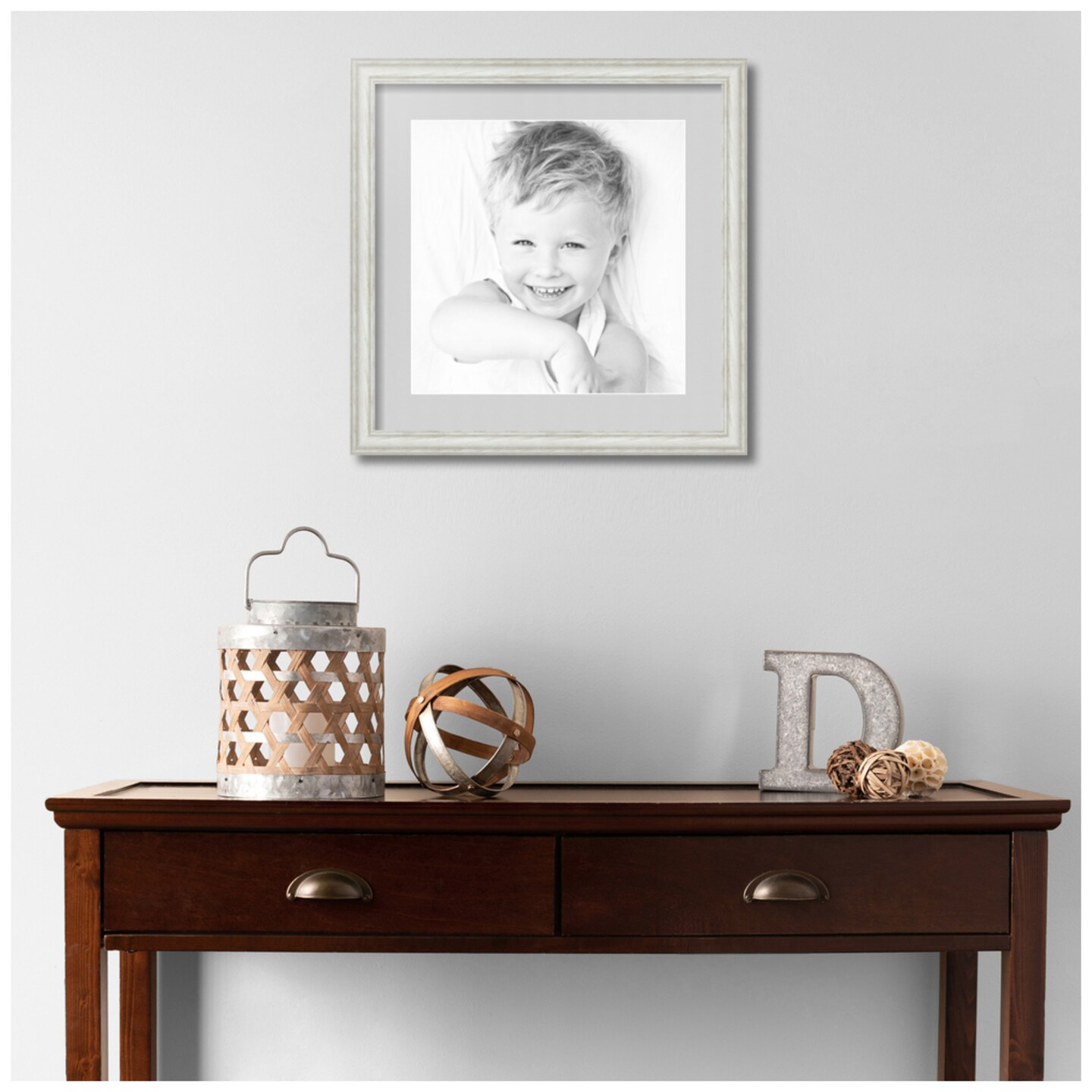ArtToFrames 17x17&#x22; Matted Picture Frame with 13x13&#x22; Single Mat Photo Opening Framed in 1.25&#x22; White and 2&#x22; Mat (FWM-4098-17x17)