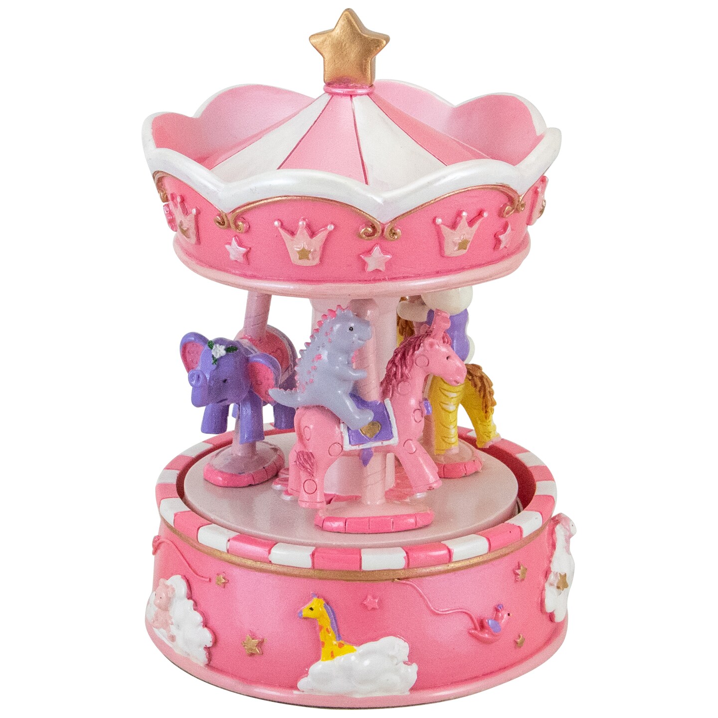 Northlight Children&#x27;s Sleepy Time Animated Musical Carousel - 6.5&#x22; - Piink