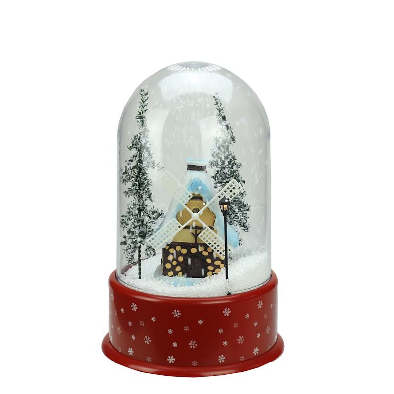 Northlight 14&#x22; Lighted Musical Snowing Windmill Christmas Table Top Snow Dome
