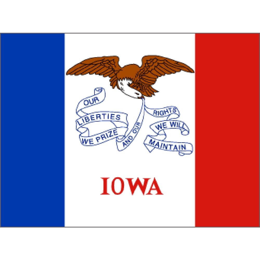 Iowa Flag with Grommets 3ft x 5ft
