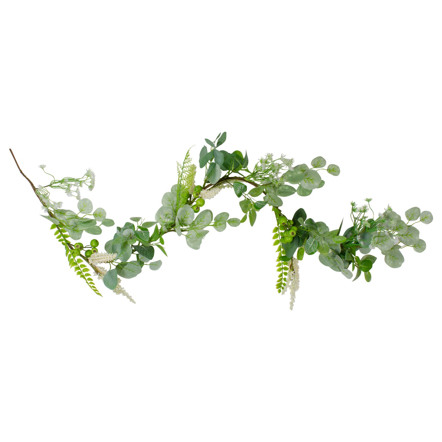 Northlight 5&#x27; Green Leaves and Berry Springtime Artificial Garland