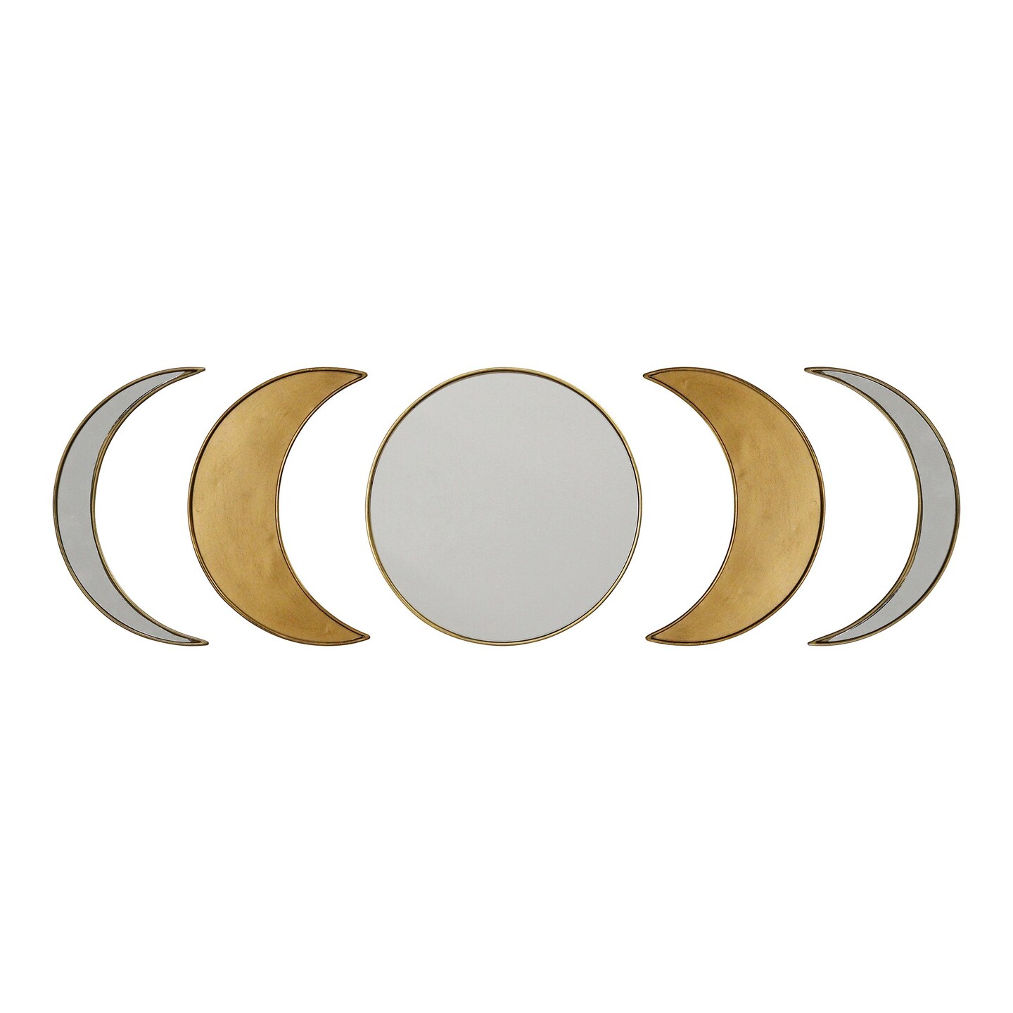 Contemporary Home Living 10&#x22; Gold and Silver Moon Phase Wall Mirror