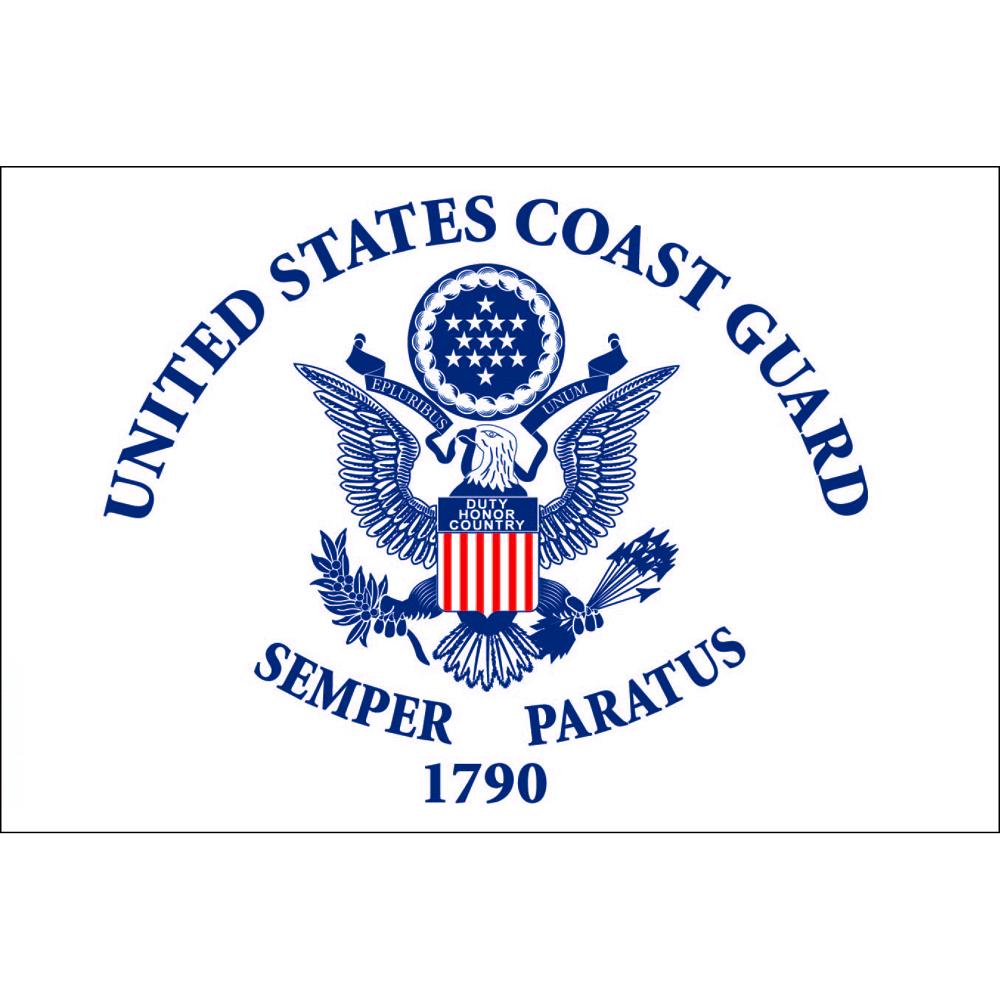 United States Coast Guard Semper Paratus 1790 Flag On Stick 4" x 6"