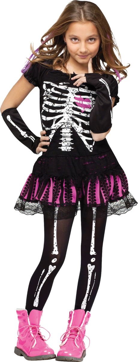 The Costume Center Black and Pink Sally Skelly Girl Child Halloween Costume - Medium