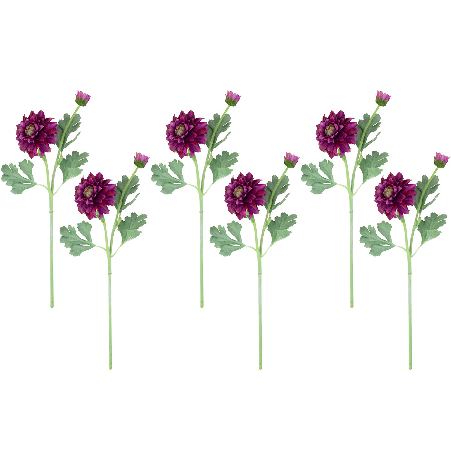 Northlight Real Touch™ Mulberry Purple Dahlia Artificial Floral Sprays, Set of 6 - 23"
