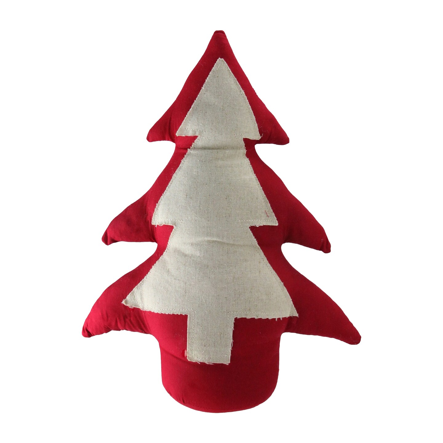 Northlight Plush Pine Tree Christmas Decoration - 15&#x22; - Red and White