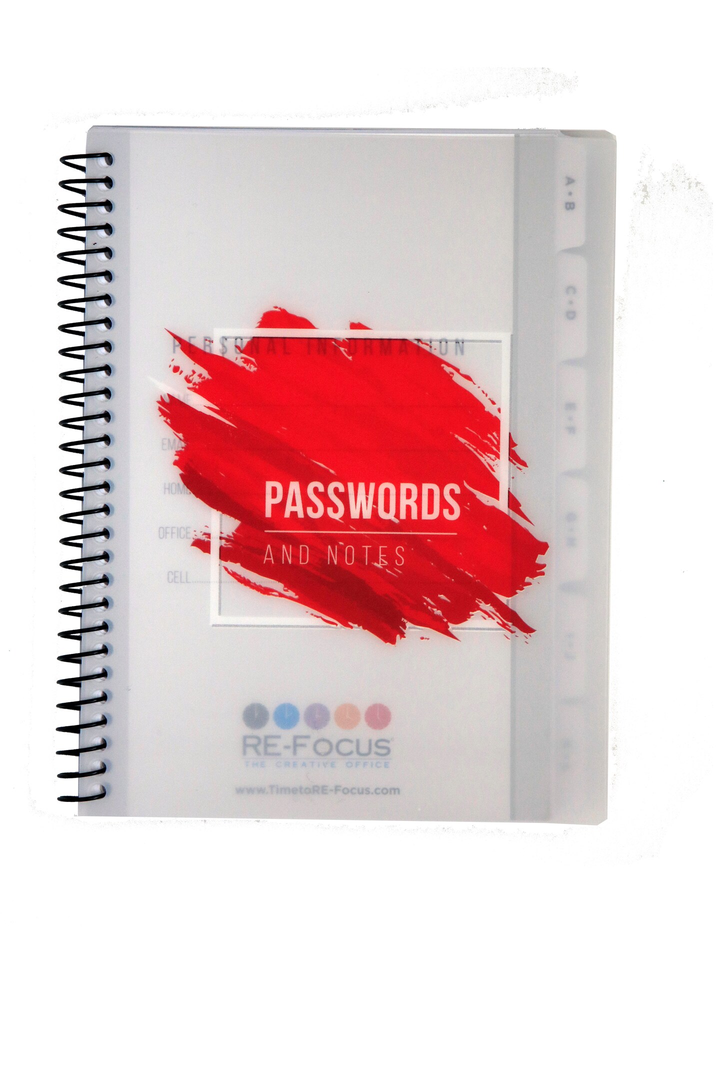 Small password keeper book with alphabetical tabs RE-FOCUS THE CREATIVE OFFICE