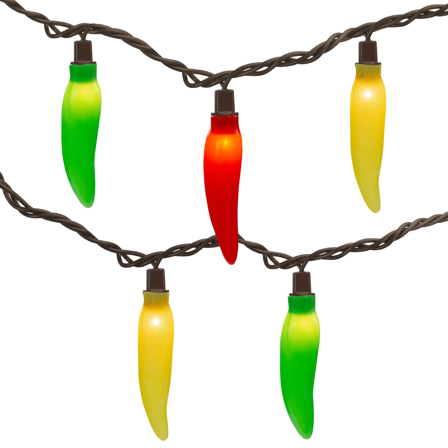 Northlight 35-Count Vibrantly Colored Chili Pepper String Light Set, 22.5&#x27; Brown Wire