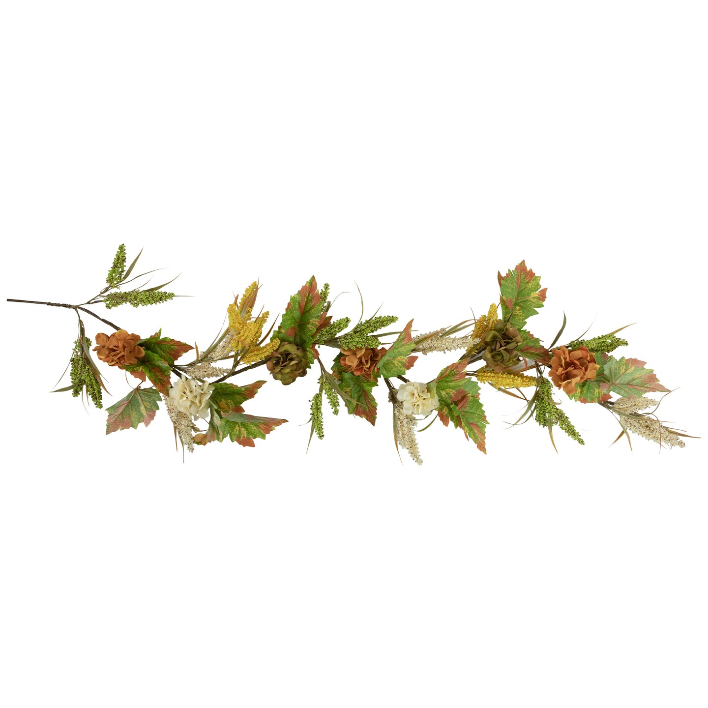 Northlight 5' x 10" Flowers with Wheat Artificial Fall Harvest Garland