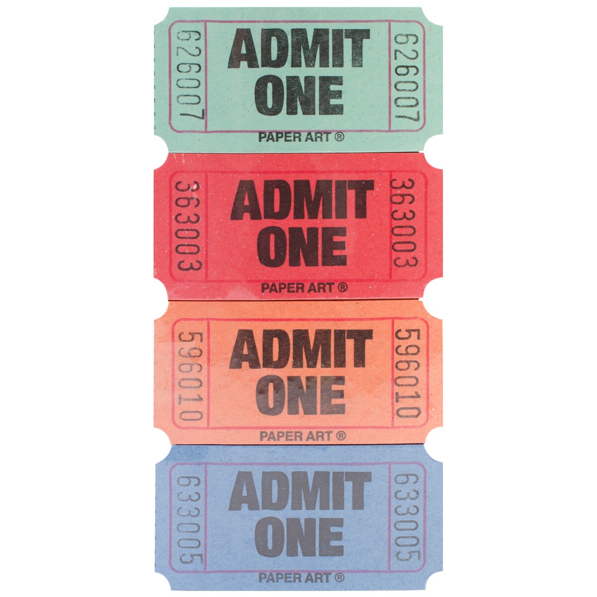 Creative Converting Admit One Tickets 2000/Roll-Assorted Colors