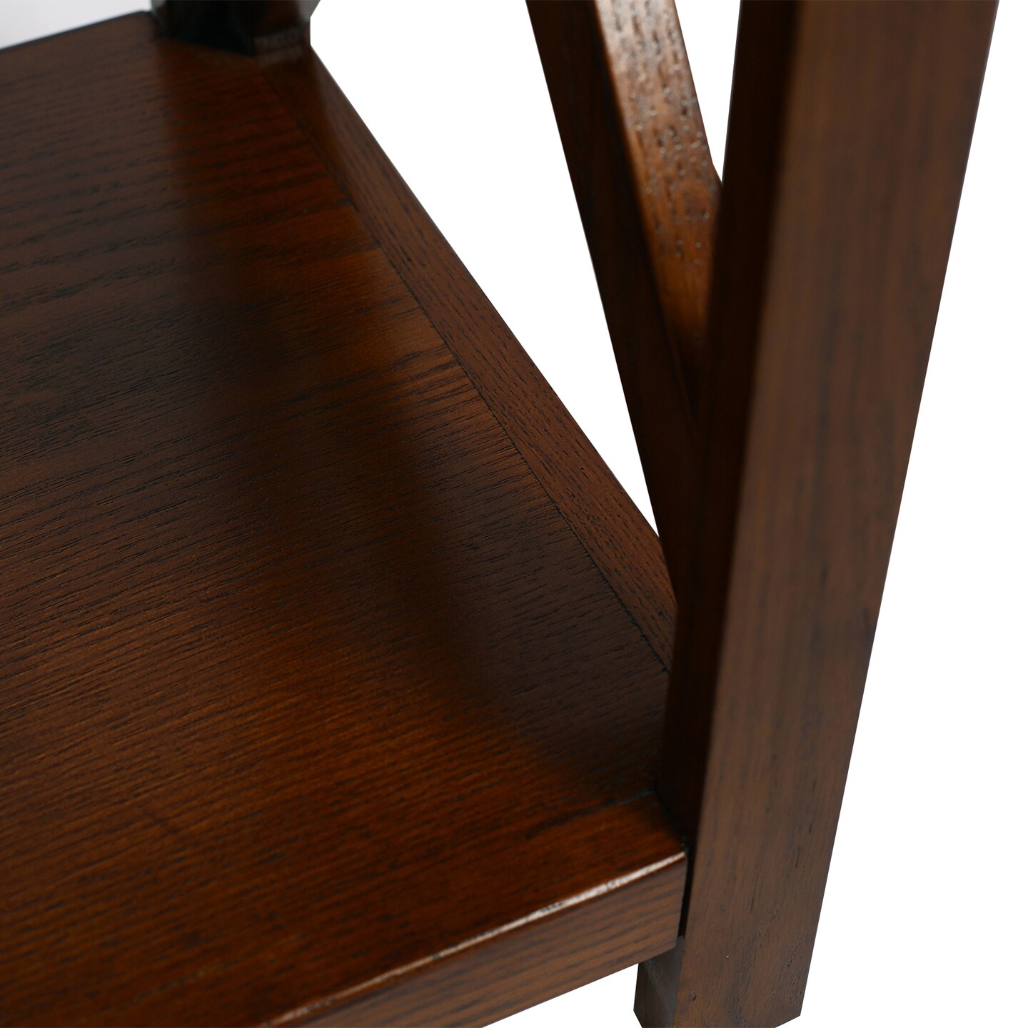Agatha 15&#x22; Square Italian Carrara White Marble Side Table with walnut color solid wood Legs