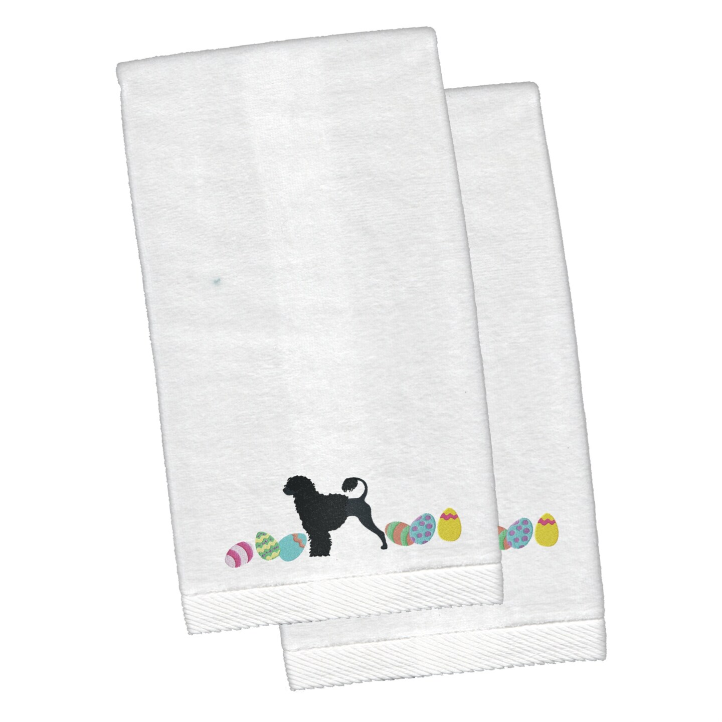 &#x22;Caroline&#x27;s Treasures Portuguese Water Dog Easter Emboidered Hand Towels, 26hx16w, Multicolor&#x22;