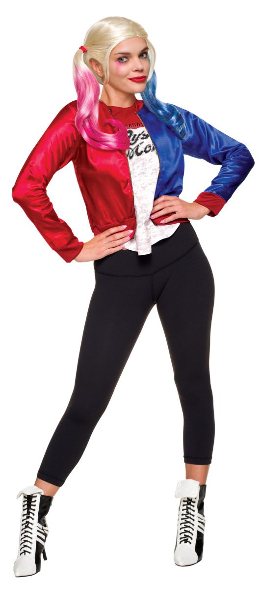 The Costume Center Red and Blue Ssquad Harley Quinn Women Adult Halloween Costume Kit - Large