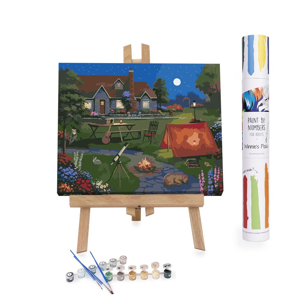 Canvas Campfire Fun: Kids Night Out - Paint by Numbers - 16x20in - Ships from California, USA