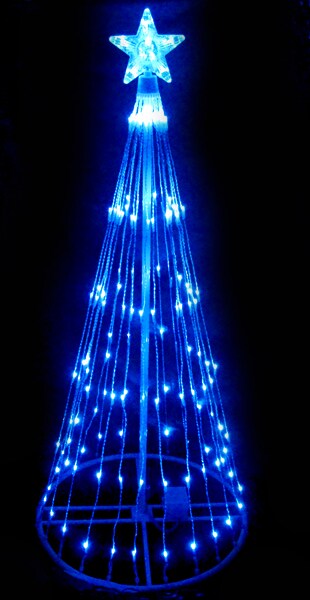 Northlight 4&#x27; Blue LED Lighted Christmas Tree Cone Outdoor Yard Decor