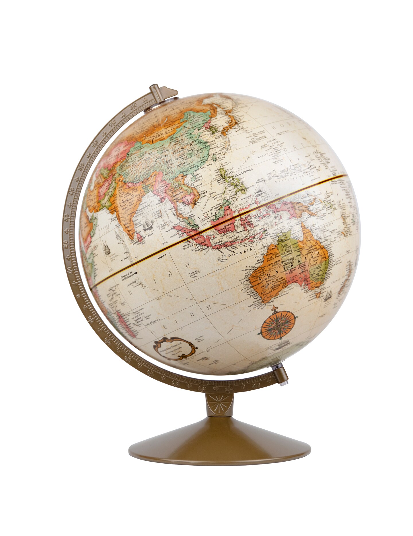 Franklin 12&#x22; Diameter Antique Ocean World Globe