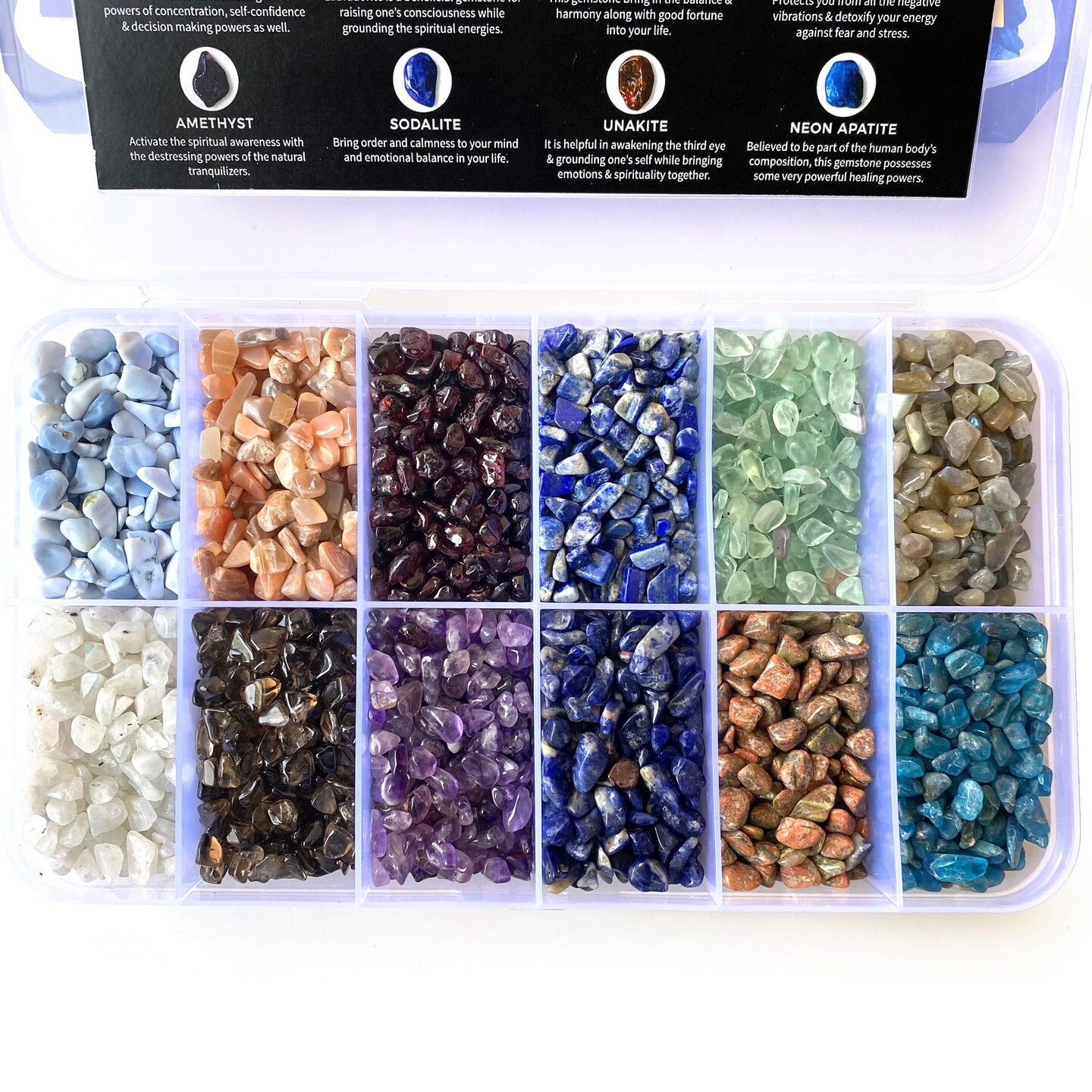 DIY Mixed Undrilled Chips, 3000+ Natural Gemstone Mega Box, Gift for Kids, Raw Gemstone Chips for DIY Jewelry and Crafts (MX-60006)